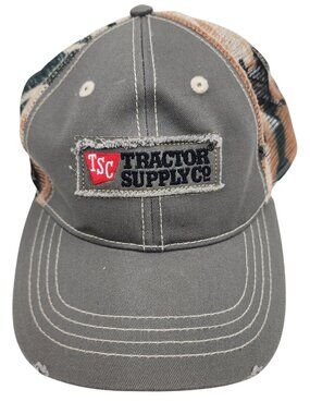 New Tractor Supply Co Trucker Hat Cap Mens Mesh Back Camo Strapback Distressed